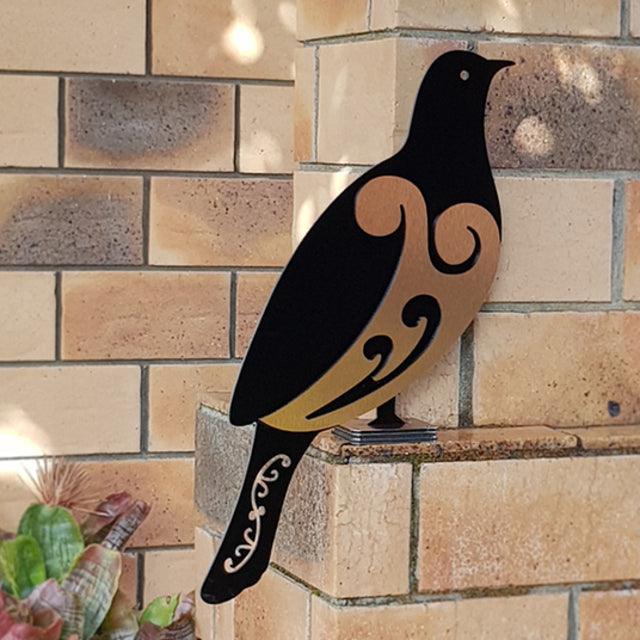 NZ Made Outdoor Kereru Wood Pigeon On Stand - ShopNZ