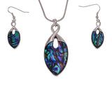 Paua Shell Maori Twist Necklace and Earrings Set - ShopNZ