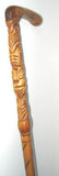 Maori Walking Stick with Curved Handle and Tiki Carving - ShopNZ