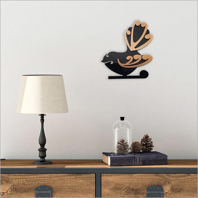2 - Tone Koru Fantail Bird Wall Art - ShopNZ
