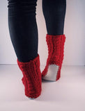 Cosy Red Sheepskin and Wool Slipper Socks - ShopNZ