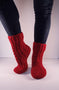 Cosy Red Sheepskin and Wool Slipper Socks