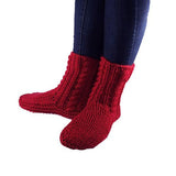 Cosy Red Sheepskin and Wool Slipper Socks - ShopNZ