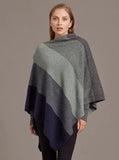 Cosy Colourful Merino Possum Silk Ombre Poncho - ShopNZ