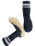 Sheepskin and Wool Slipper Socks - Ink - ShopNZ