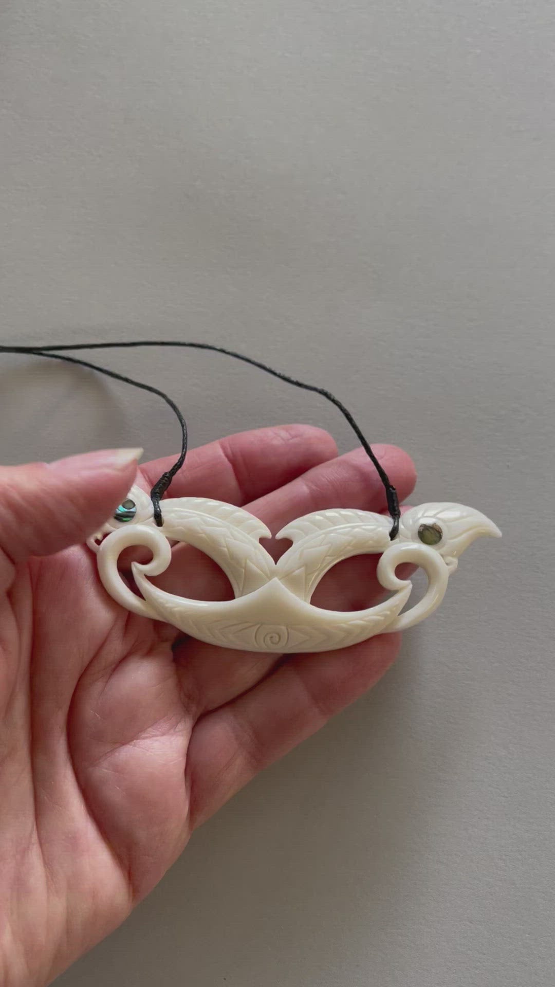 10cm Maori Bone Manaia Breastplate Necklace