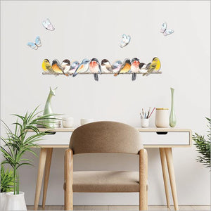 Pretty Flock of Birds and Butterflies Wall Art - ShopNZ