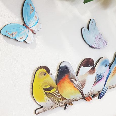 Pretty Flock of Birds and Butterflies Wall Art - ShopNZ
