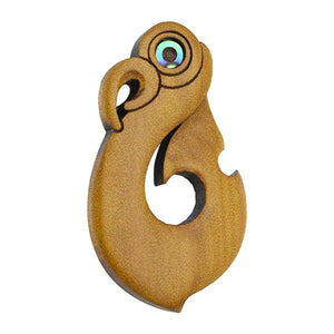 Maori Fish Hook Kauri Fridge Magnet - ShopNZ