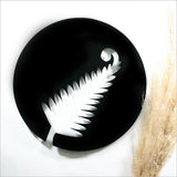 Round NZ Silver Fern Wall Art - ShopNZ