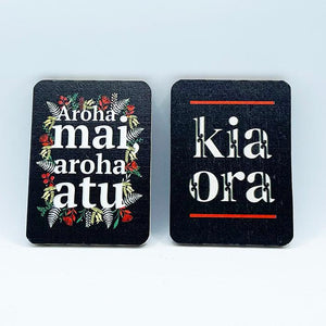 Kia Ora and Aroha Mai Aroha Atu Fridge Magnet Set