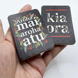 Kia Ora and Aroha Mai Aroha Atu Fridge Magnet Set