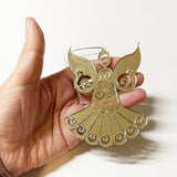 Pretty Mirror Gold Koru Angel Christmas Ornament - ShopNZ