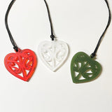 Beautiful Acrylic Maori Heart Necklace with Koru - ShopNZ