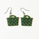 Acrylic Pounamu Colour Maori Kete Bag Earrings - ShopNZ