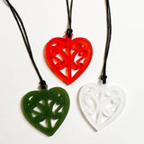 Beautiful Acrylic Maori Heart Necklace with Koru - ShopNZ