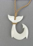 Maori Bone Hook Necklace with Whale Tail - ShopNZ