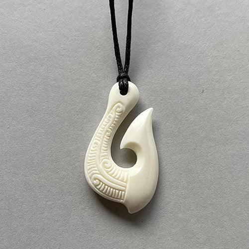 Intricately Carved 12.5cm Maori Bone Manaia Necklace – ShopNZ
