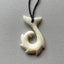 Maori Bone Barbed Fish Hook Necklace with Surface Carving