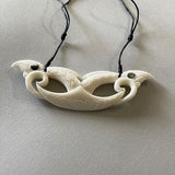 10cm Maori Bone Manaia Breastplate Necklace - ShopNZ