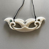 10cm Maori Bone Manaia Breastplate Necklace - ShopNZ