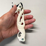 Large Maori Bone Manaia Whale Tail Necklace