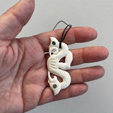 Medium Size Maori Bone Double Manaia Protector Necklace - ShopNZ