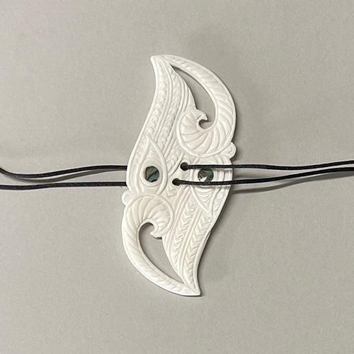 Maori Bone Manaia Porotiti Wind Instrument Necklace