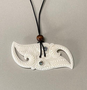Maori Bone Manaia Porotiti Wind Instrument Necklace - ShopNZ
