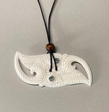 Maori Bone Manaia Porotiti Wind Instrument Necklace