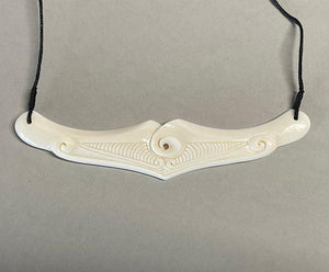 Maori Bone Breastplate with Koru Carving - ShopNZ