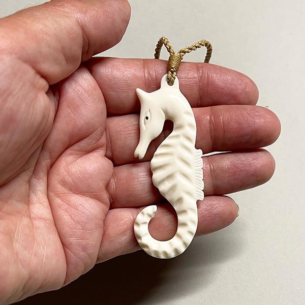 Beautiful Bone Seahorse Necklace - ShopNZ