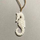 Beautiful Bone Seahorse Necklace - ShopNZ