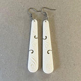 7cm Long Bone Earrings with Koru Carving - ShopNZ