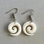 Pretty Maori Bone Koru Earrings with Surface Carving