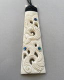 Maori Long Bone Double Manaia Toki Necklace - ShopNZ