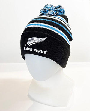 Black Ferns NZ Rugby Womens Beanie with Pompom - ShopNZ
