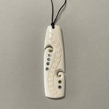 Beautiful Long Maori Bone Drop Necklace - ShopNZ