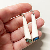 Elegant Bone and Paua Shell Drop Earrings - ShopNZ