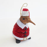 Cute Brush Kiwi Bird Santa Claus Xmas Ornament - ShopNZ