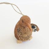 Cute Brush Kiwi Bird Xmas Ornament with Rugby Ball