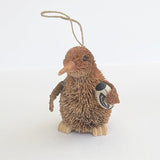 Cute Brush Kiwi Bird Xmas Ornament with Rugby Ball - ShopNZ
