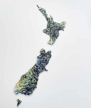 NZ Paua Map Wall Art - ShopNZ