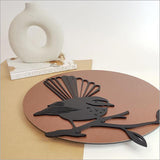 Brushed Copper Fantail Bird Circle Wall Art - ShopNZ