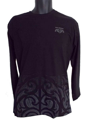 Long Sleeved Maori Print T-shirt