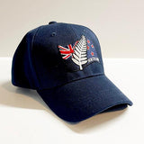 Navy NZ Cap with Flag and Silver Fern - ShopNZ