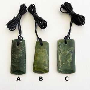 One-Off Pieces of 4cm Cloud Formation Genuine NZ Greenstone Toki Necklace
