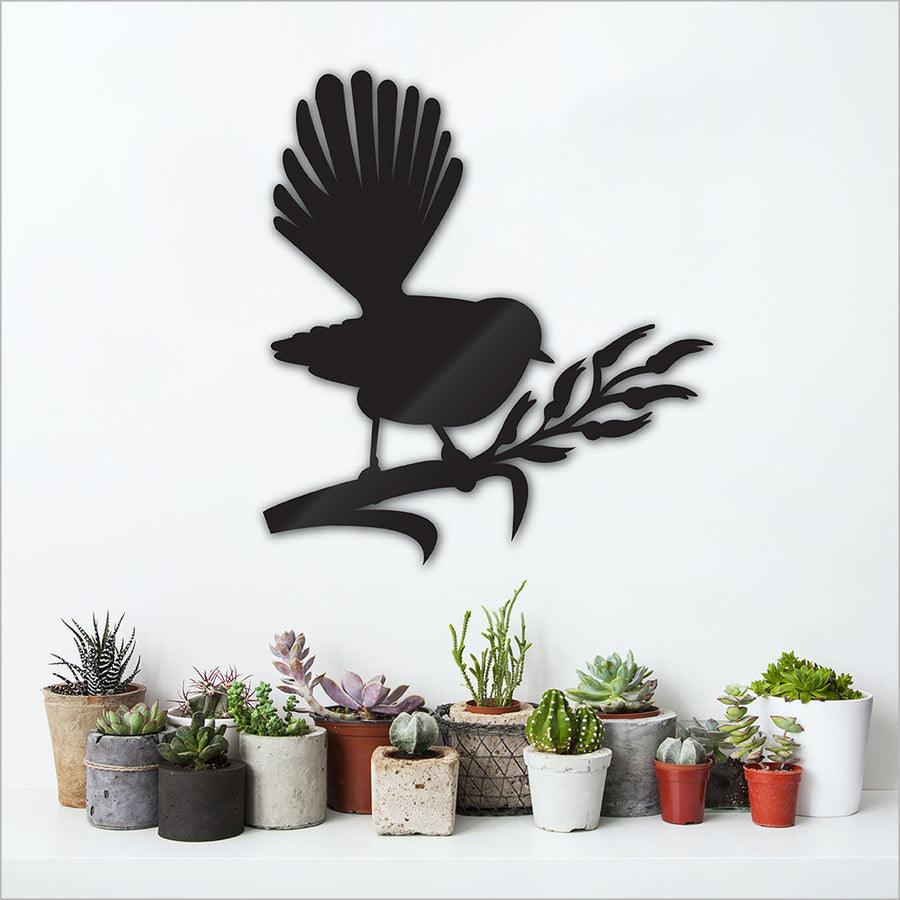 NZ Fantail on Flax Wall Panel or Mirror - ShopNZ