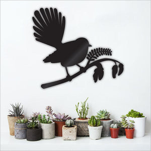Fantail on Kowhai Outdoor Panel or Indoor Acrylic Mirror - ShopNZ