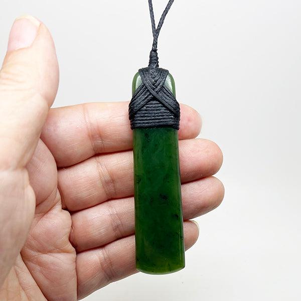 Large 8cm Genuine NZ Greenstone Toki Necklace - ShopNZ